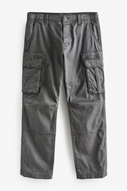 Charcoal Grey Straight Authentic Stretch Cotton Blend Cargo Trousers - Image 8 of 9