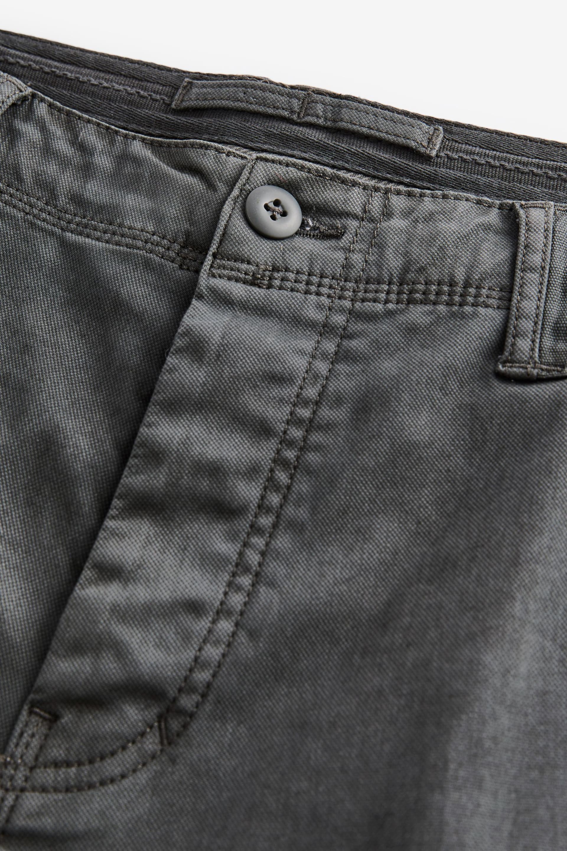 Charcoal Grey Straight Authentic Stretch Cotton Blend Cargo Trousers - Image 9 of 9