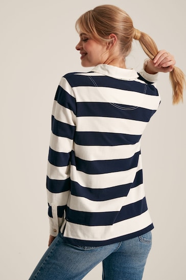 Joules Falmouth Navy & White Cotton Rugby Shirt