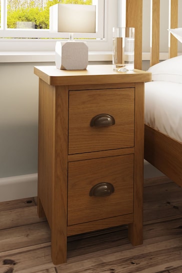 K Interiors Oak Lana Small Bedside Cabinet