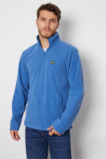 Threadbare Light Blue 1/4 Zip Fleece Sweatshirt