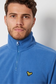 Threadbare Light Blue 1/4 Zip Fleece Sweatshirt - Image 4 of 4