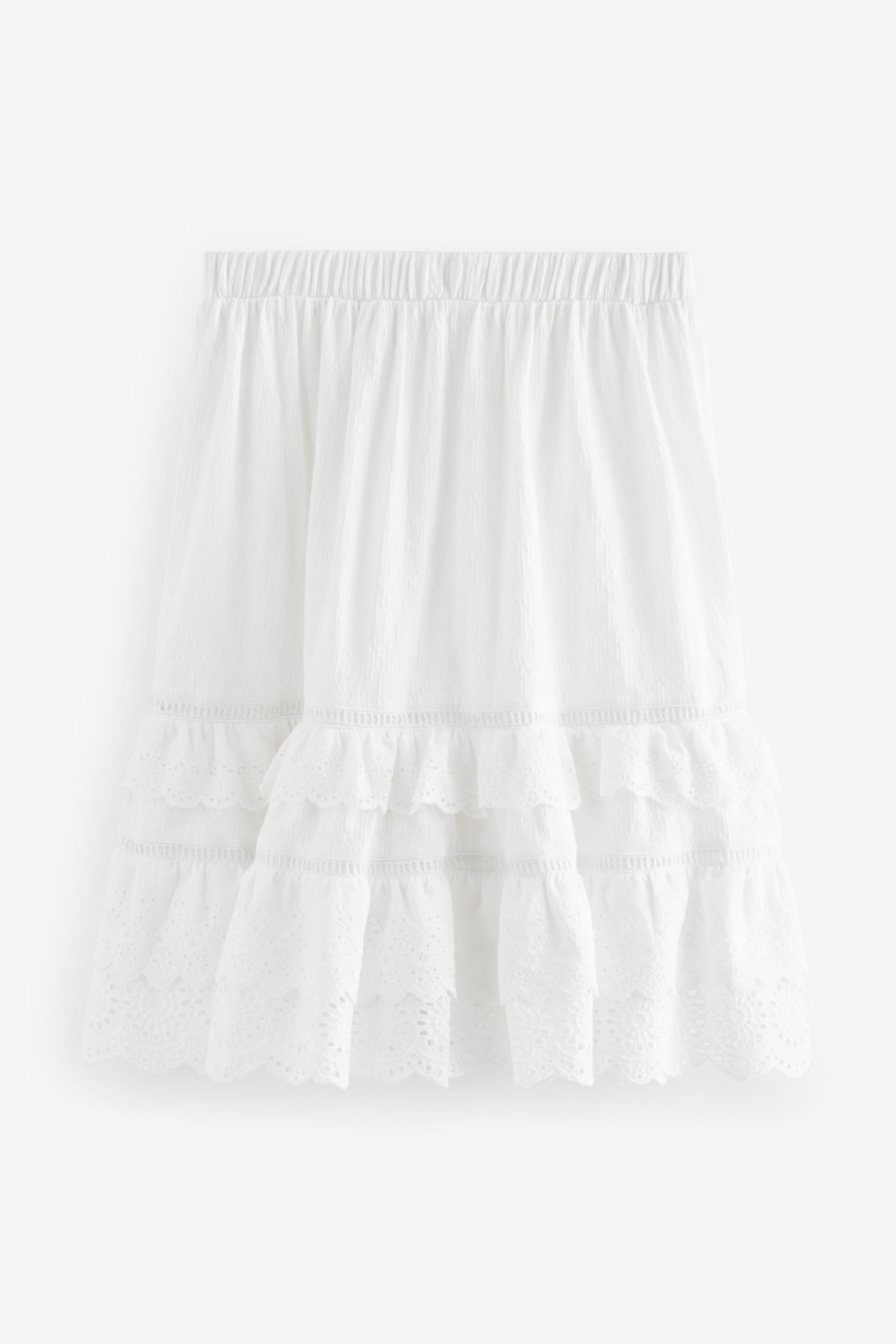 White Textured Broderie Maxi Skirt (3-16yrs) - Image 5 of 6