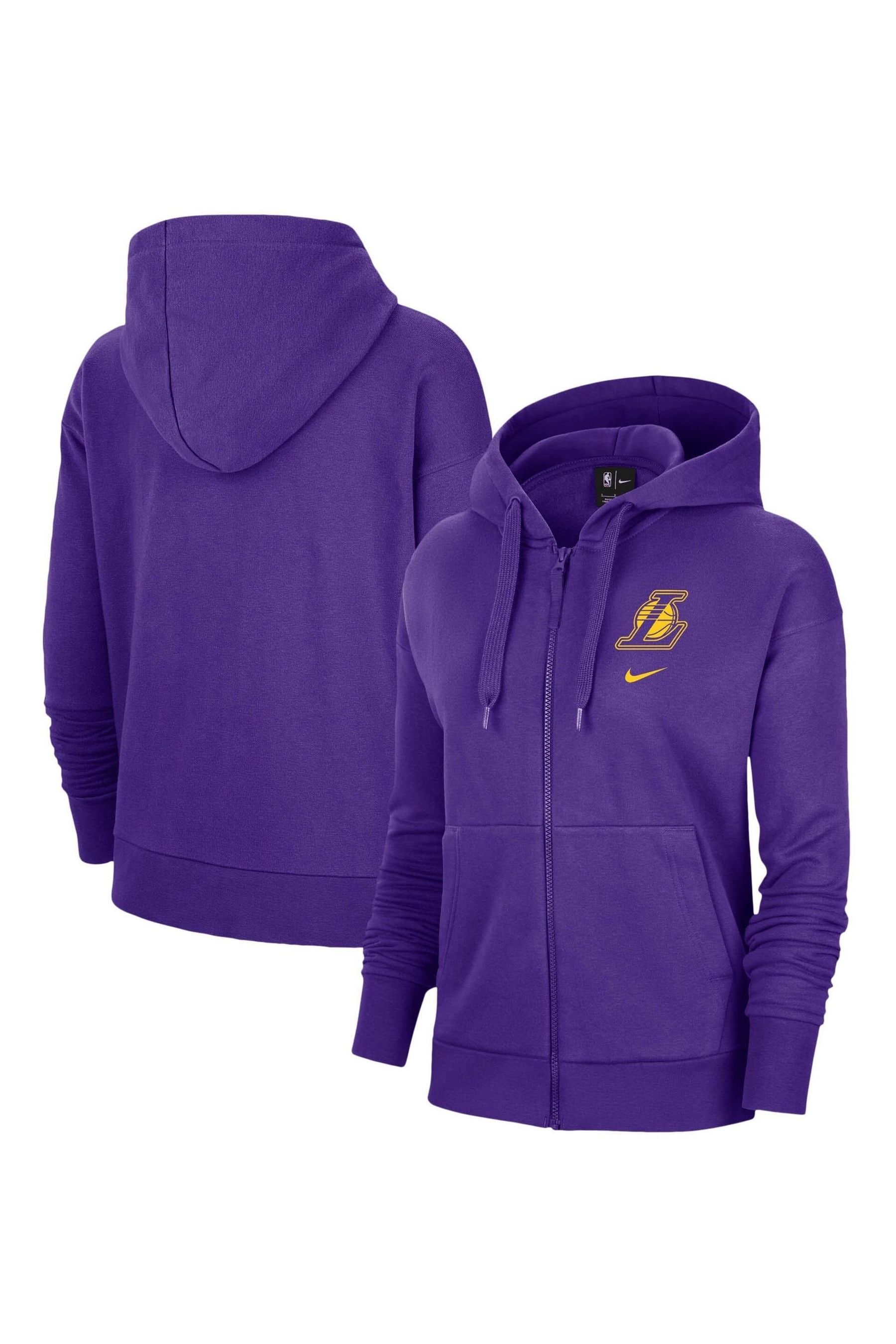 Buy Nike Purple Los Angeles Lakers NBA Full Zip Fleece Hoodie from