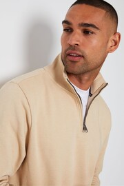 Threadbare Brown 1/4 Zip Neck Sweatshirt - Image 4 of 4
