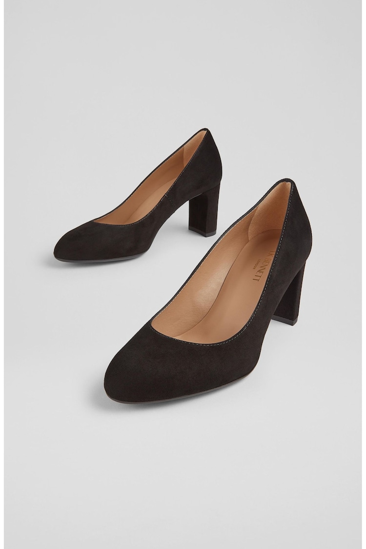 LK Bennett Black Winola Suede Round Toe Courts - Image 2 of 3