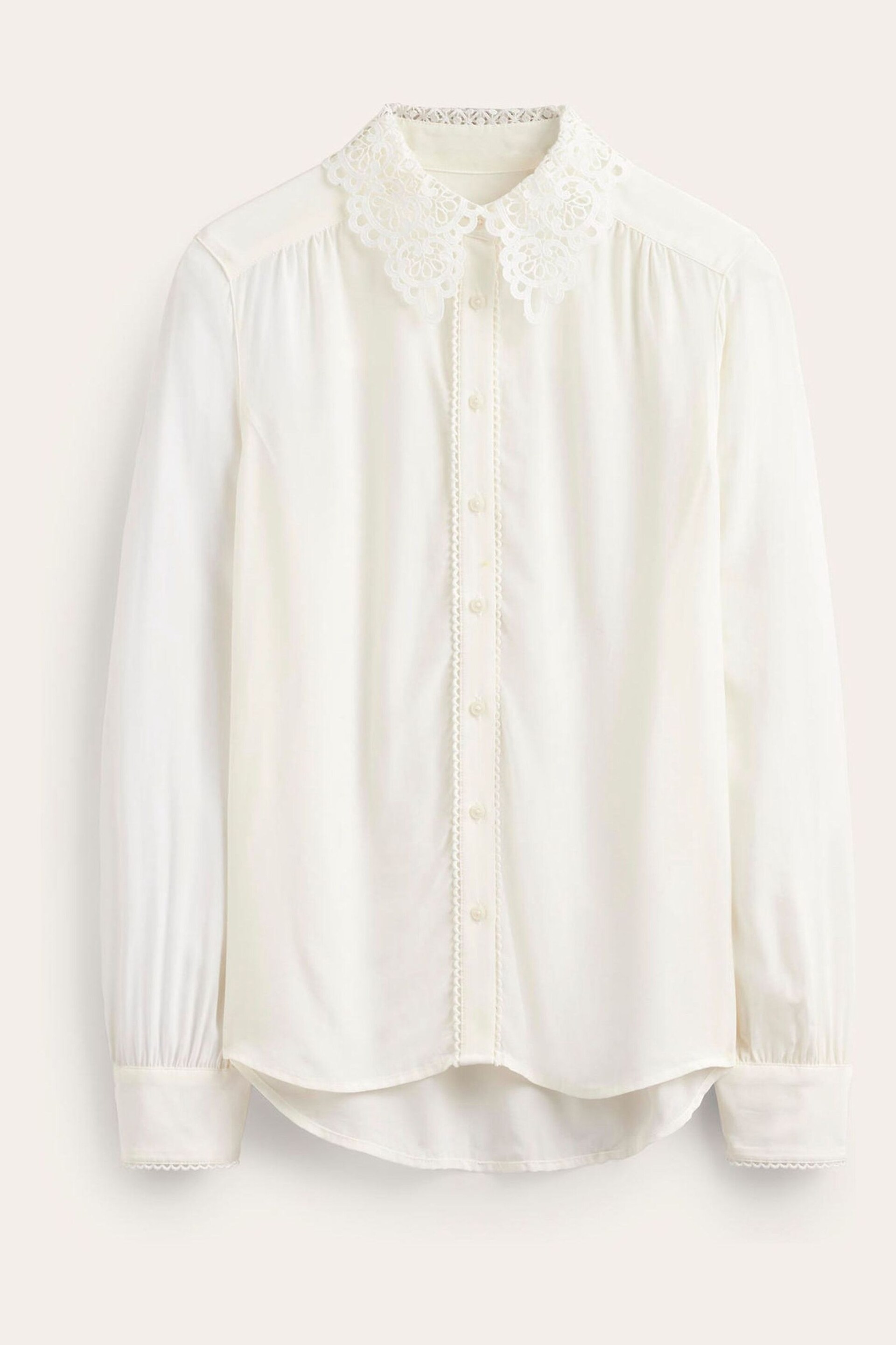 Boden Cream Lace Collar Shirt - Image 5 of 5