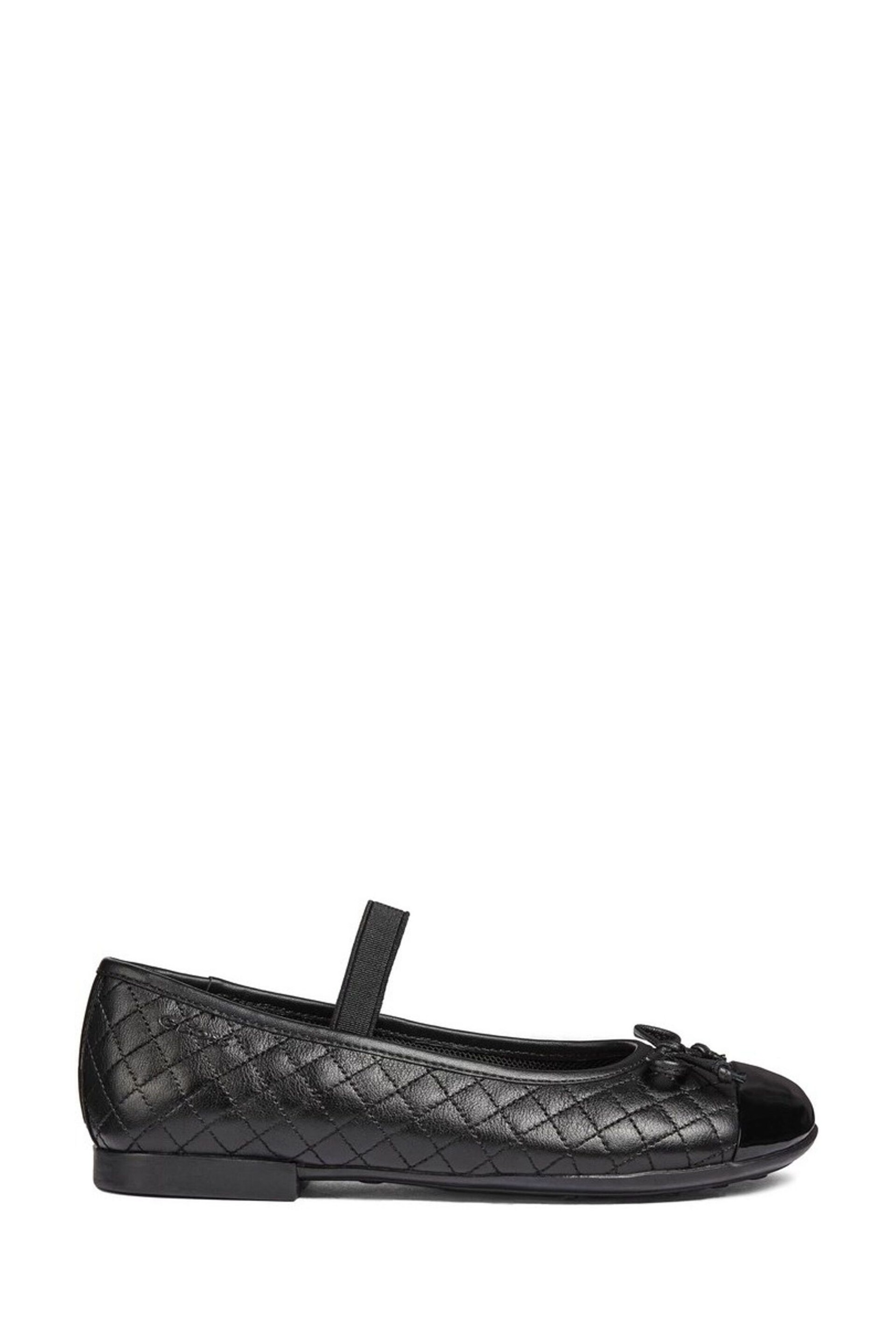Geox Black Quilted Ballerina Shoe - Image 1 of 4