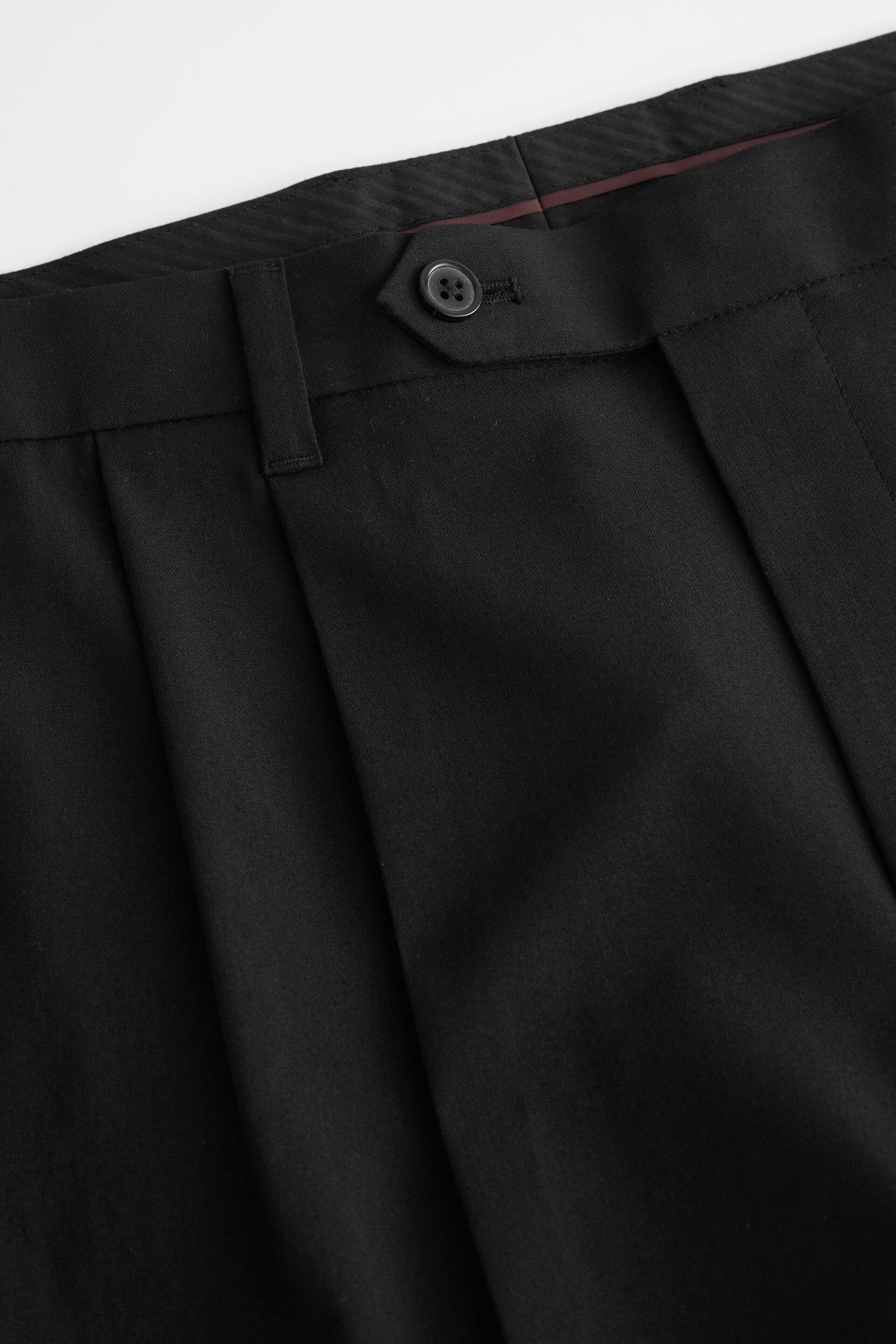 Black Slim Signature Tollegno Wool Suit: Trousers - Image 3 of 5