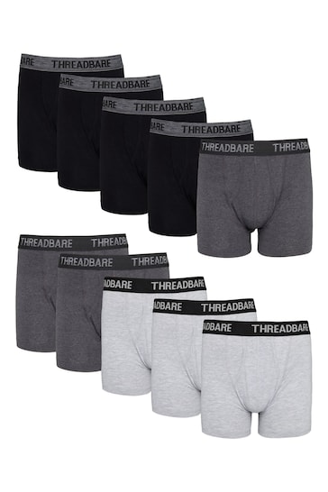 Threadbare Black A-Front Trunks 10 Packs