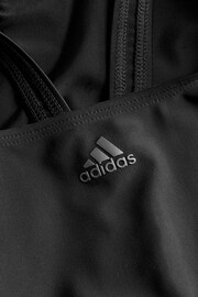 adidas Black Athly V 3-Stripes Swimsuit - Image 9 of 10