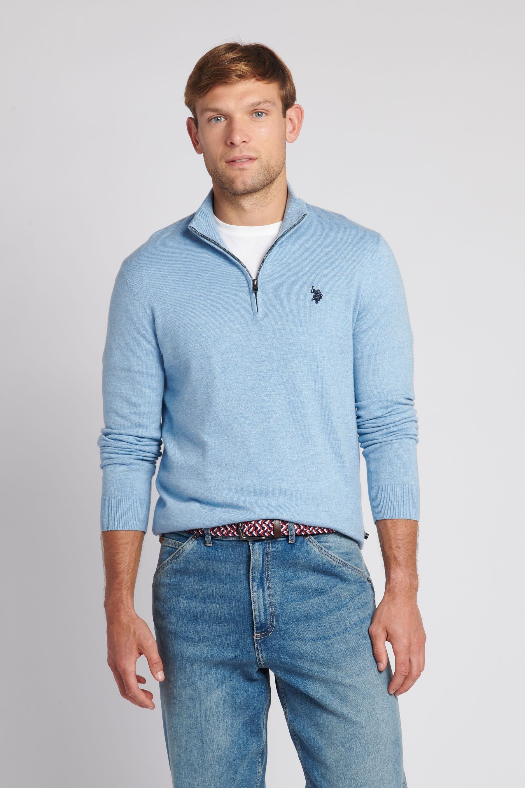 Men's quarter zip polo discount