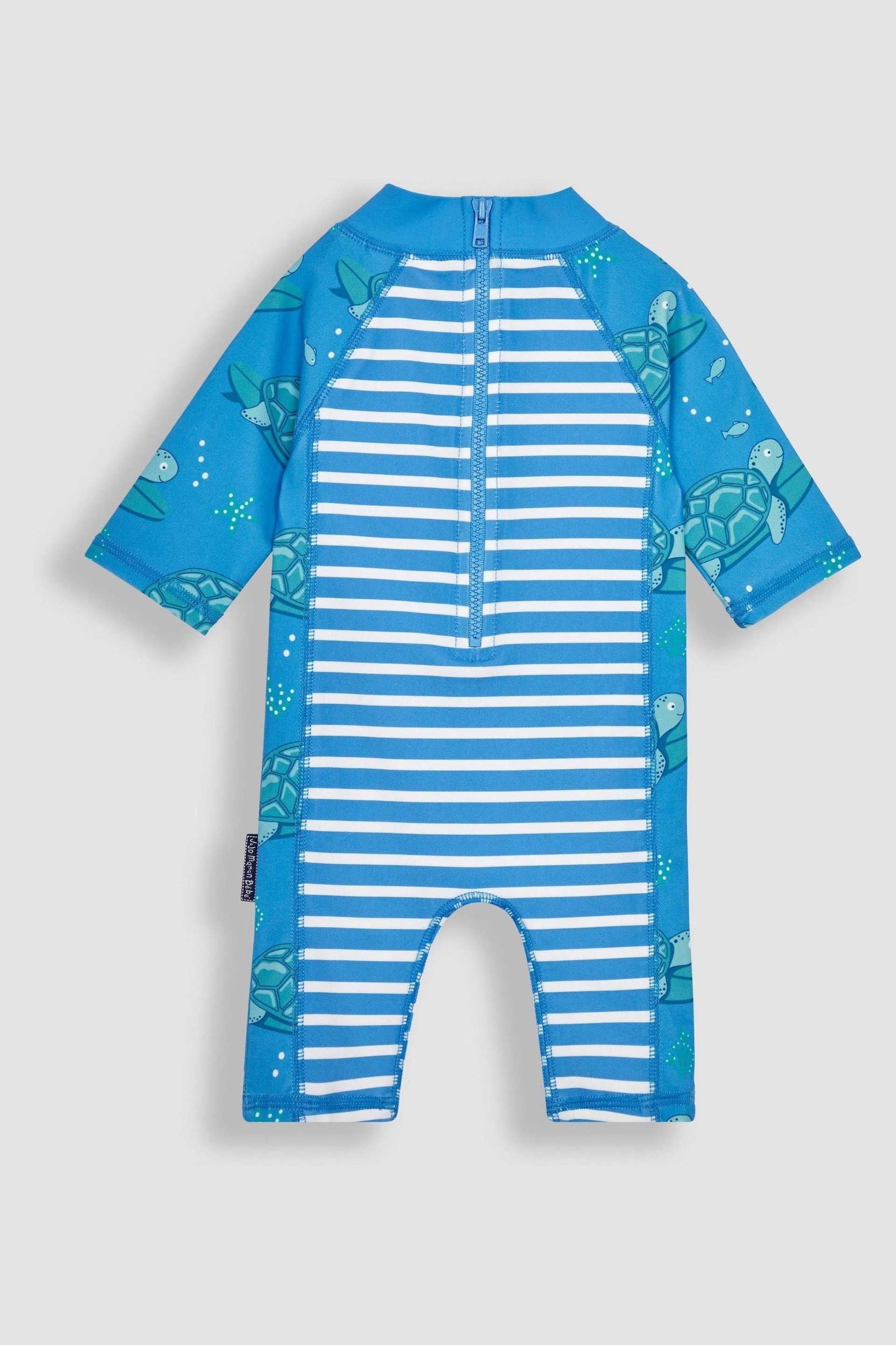 JoJo Maman Bébé Aqua Blue UPF 50 1-Piece Sun Protection Suit - Image 2 of 3