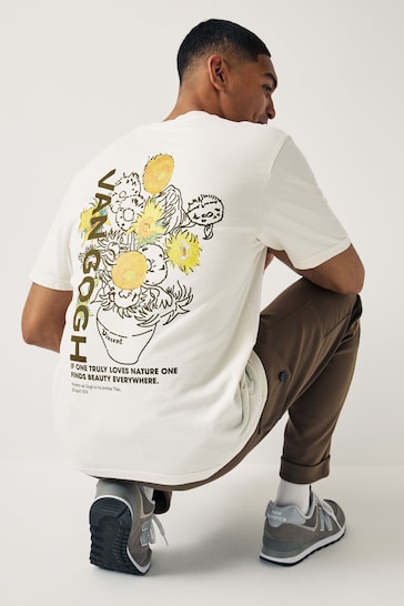 Ecru Van Gogh Sunflowers Artist Licence T-Shirt