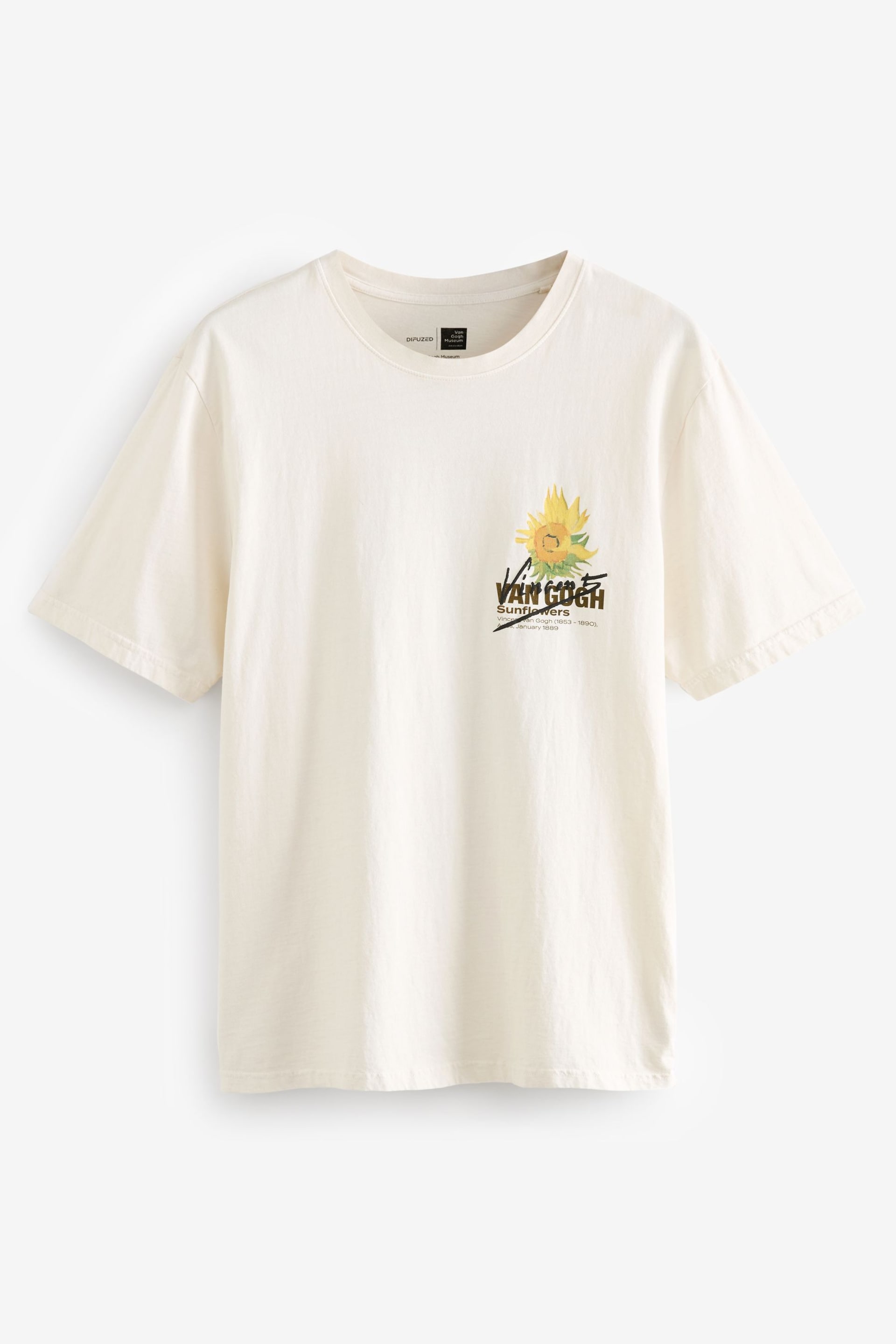 Ecru Van Gogh Sunflowers Artist Licence T-Shirt - Image 5 of 8