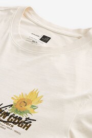 Ecru Van Gogh Sunflowers Artist Licence T-Shirt - Image 7 of 8