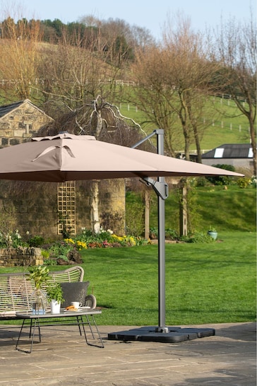 Pacific Cream Taupe Garden Challenger T2 3.5 x 2.6m Oblong Anthracite Parasol