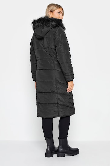 M&Co Black Fur Trim Padded Coat