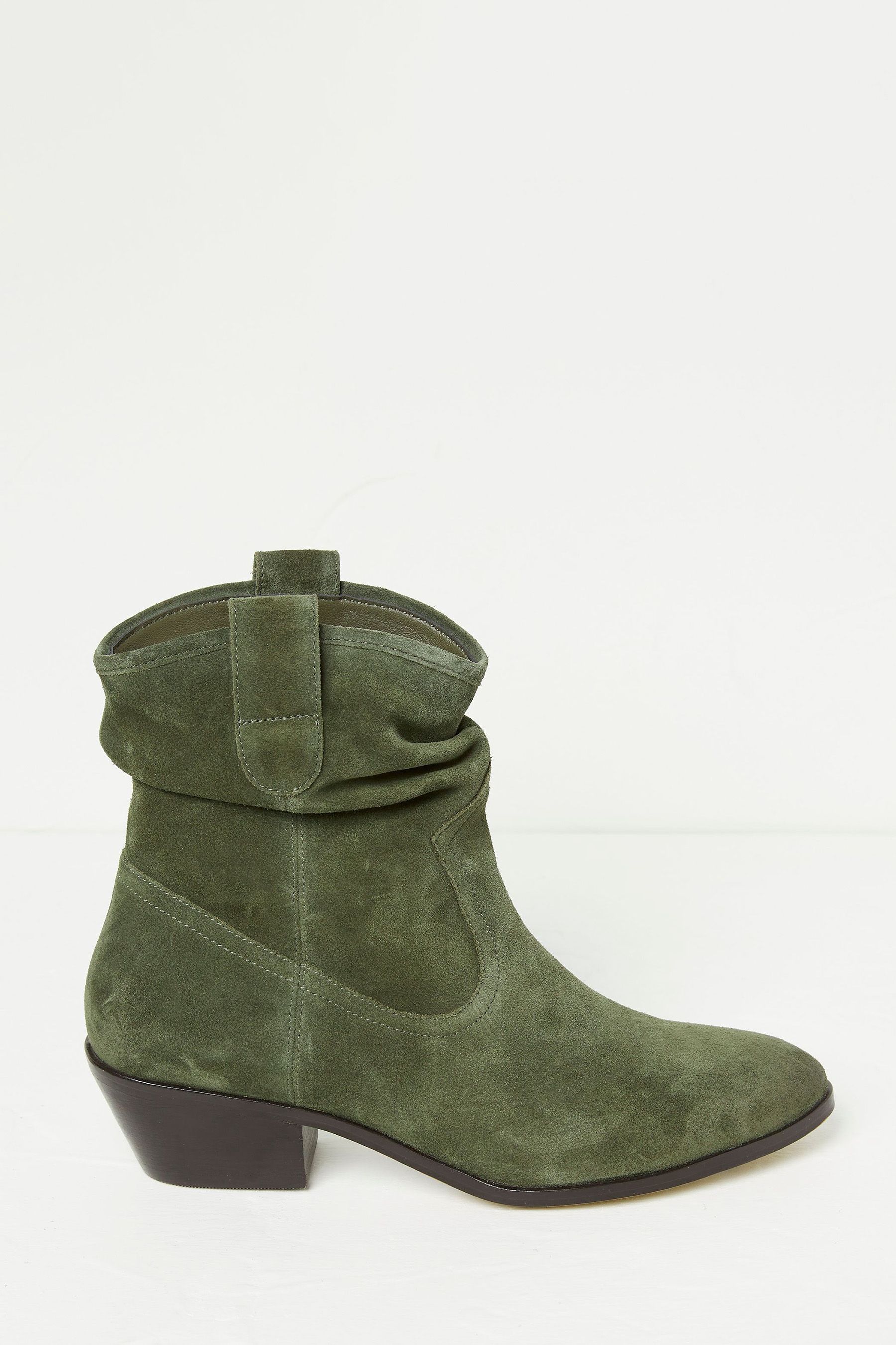 Buy FatFace Green Polly Western Ankle Slouch Boots from Next Luxembourg