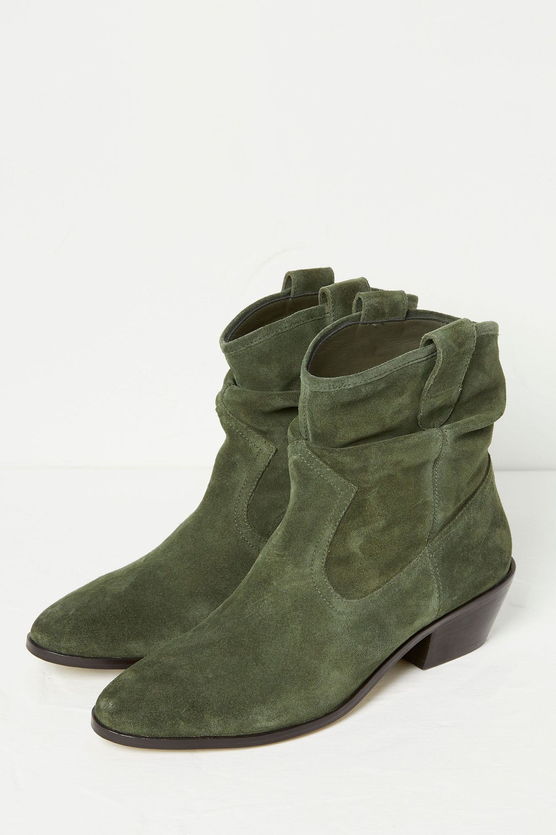 Buy FatFace Green Polly Western Ankle Slouch Boots from Next Luxembourg