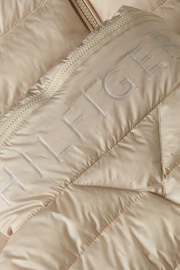 Tommy Hilfiger Cream Padded Midi Coat - Image 8 of 9