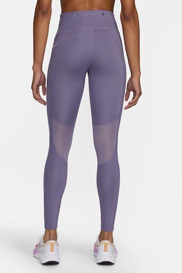 Nike Purple Epic Fast Mid-Rise Pocket Running Leggings