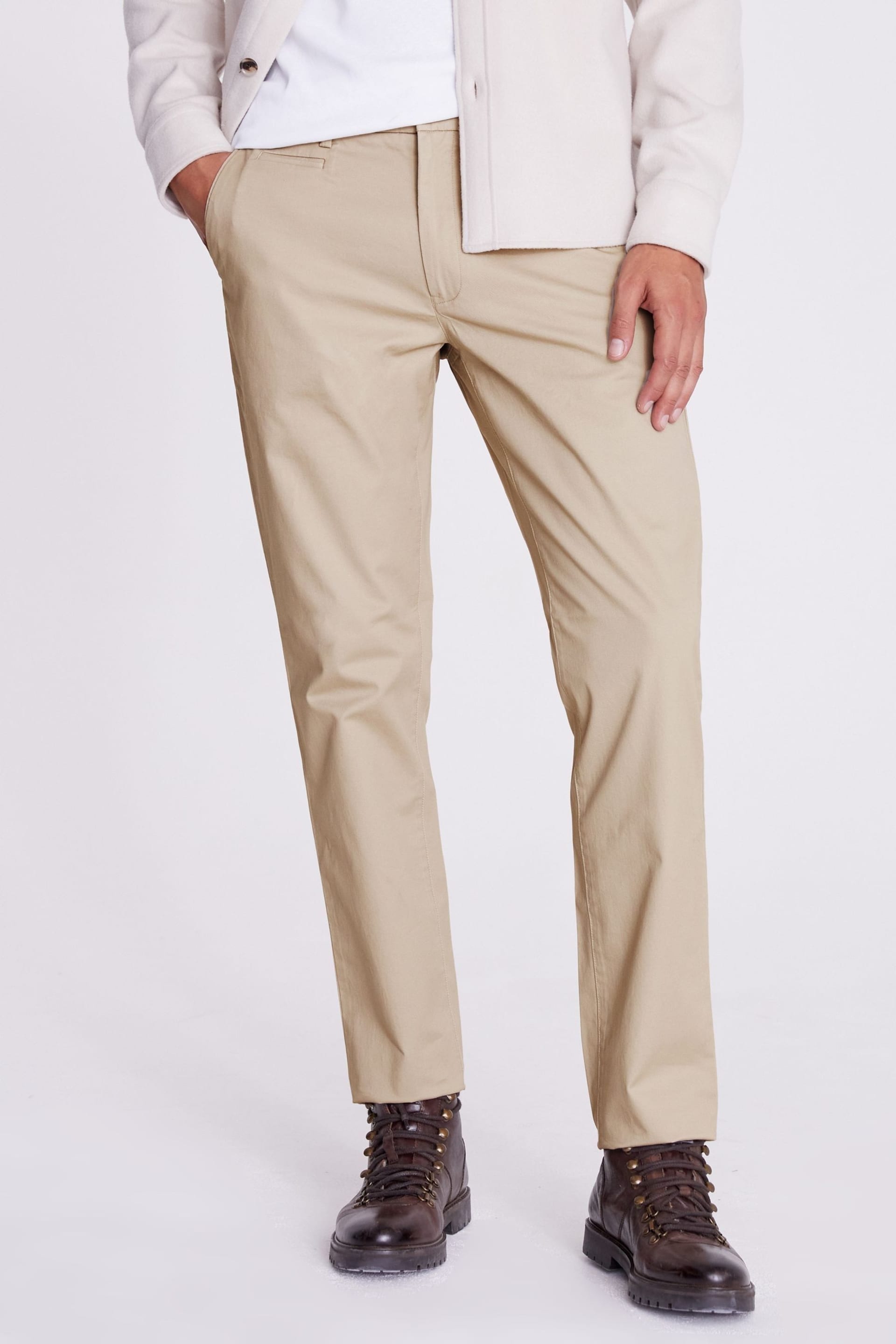 MOSS Natural Tailored Chino Trousers - Image 1 of 4