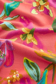 Rust Orange/ Pink Tropical Flower Print Jersey Stretch Lightweight Trousers (3-16yrs) - Image 8 of 8