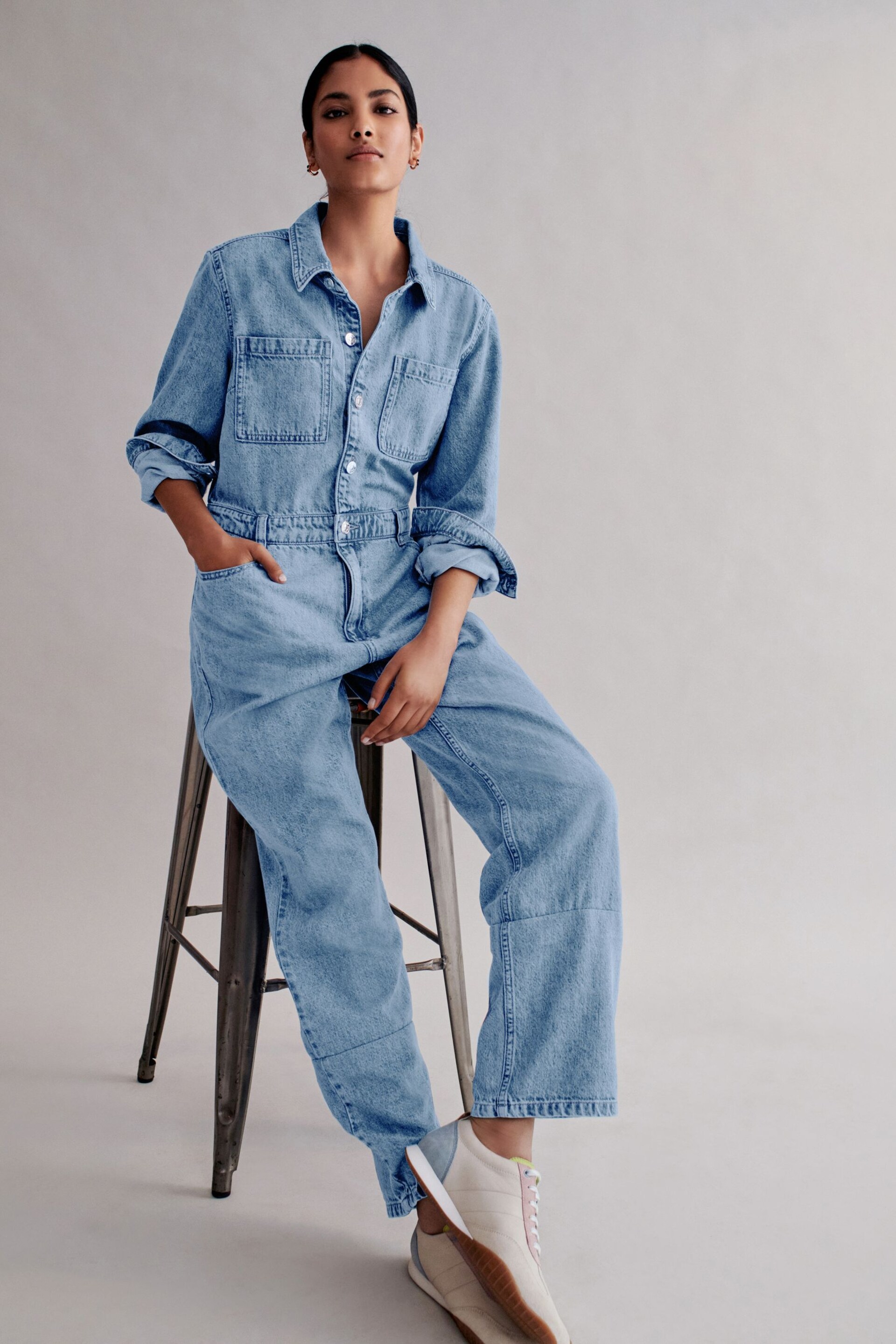 Mid Blue Denim Jumpsuit - Image 2 of 6