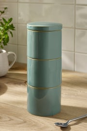 Set of 3 Teal Blue Wolton Stacking Storage - Image 2 of 3