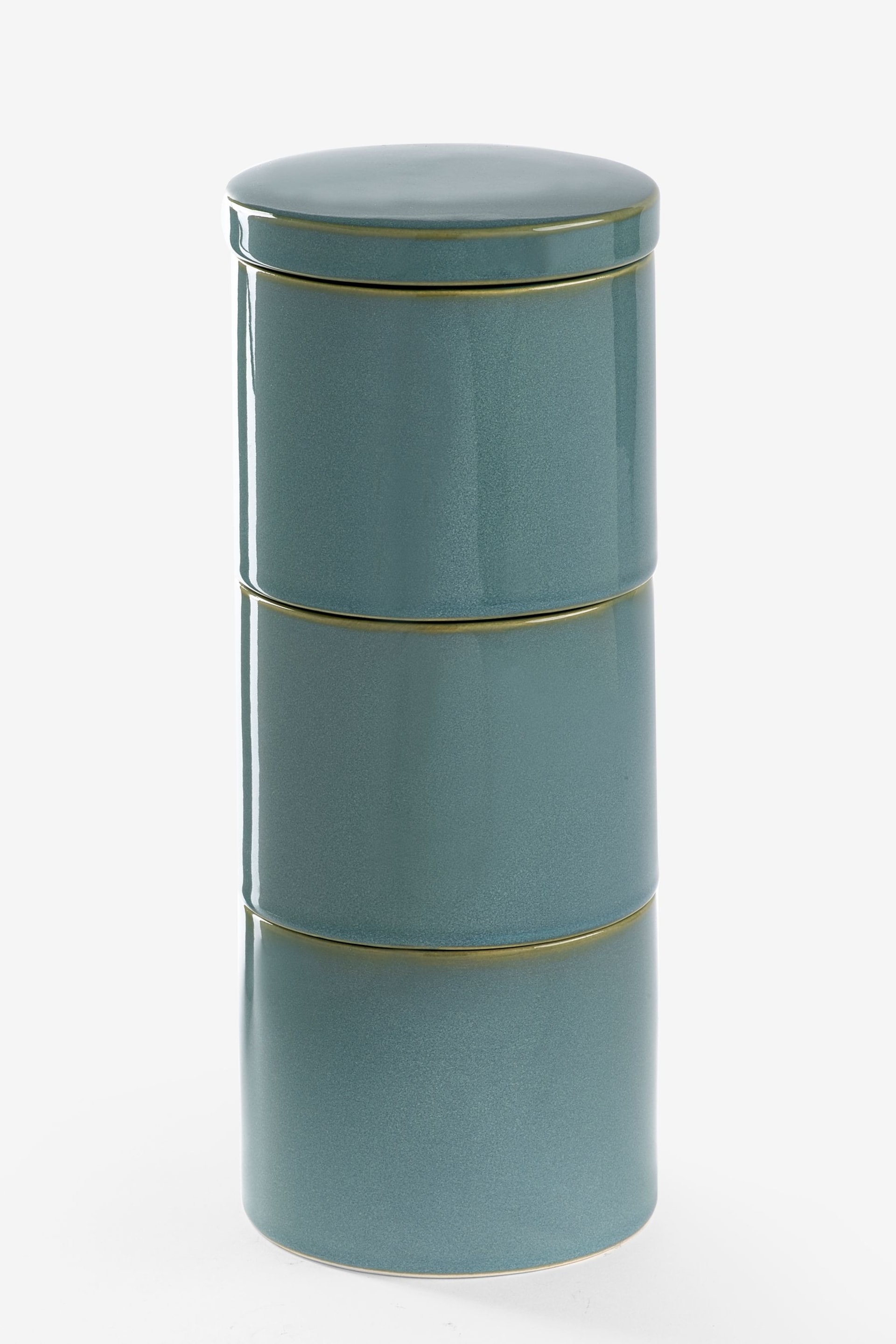 Set of 3 Teal Blue Wolton Stacking Storage - Image 3 of 3