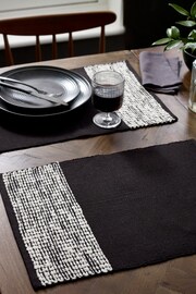 Set of 2 Monochrome Bronx Fabric Placemats - Image 1 of 4