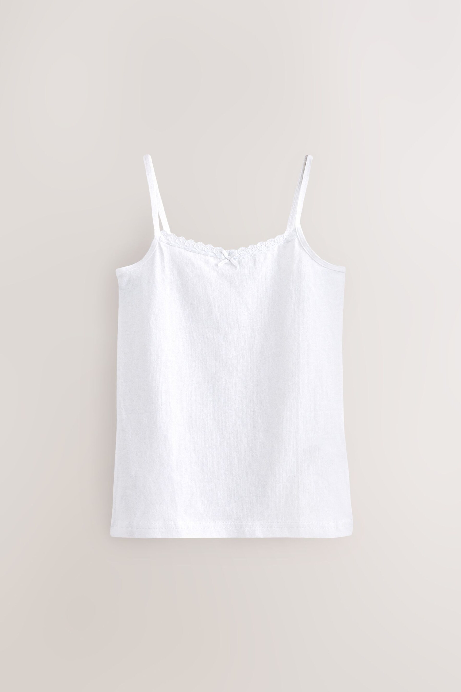 White Lace Trim Cami Vest 10 Pack (1.5-16yrs) - Image 2 of 4