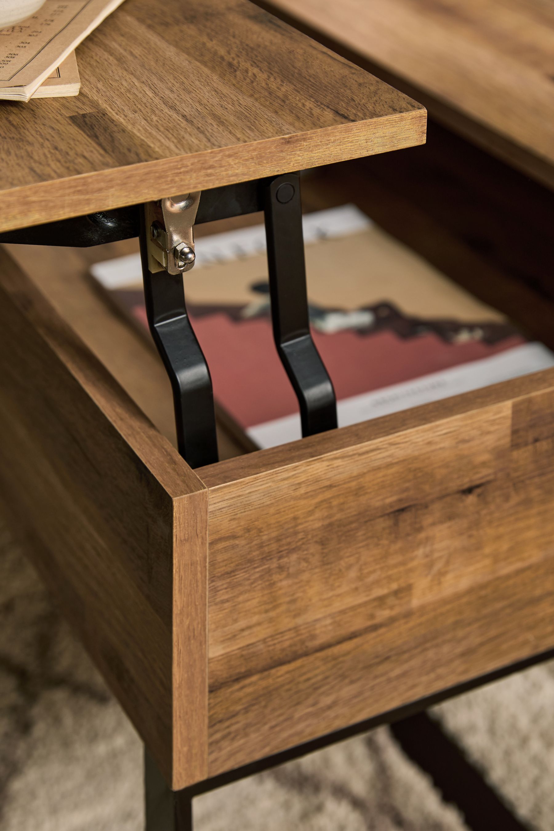Dark brown lift shop top coffee table
