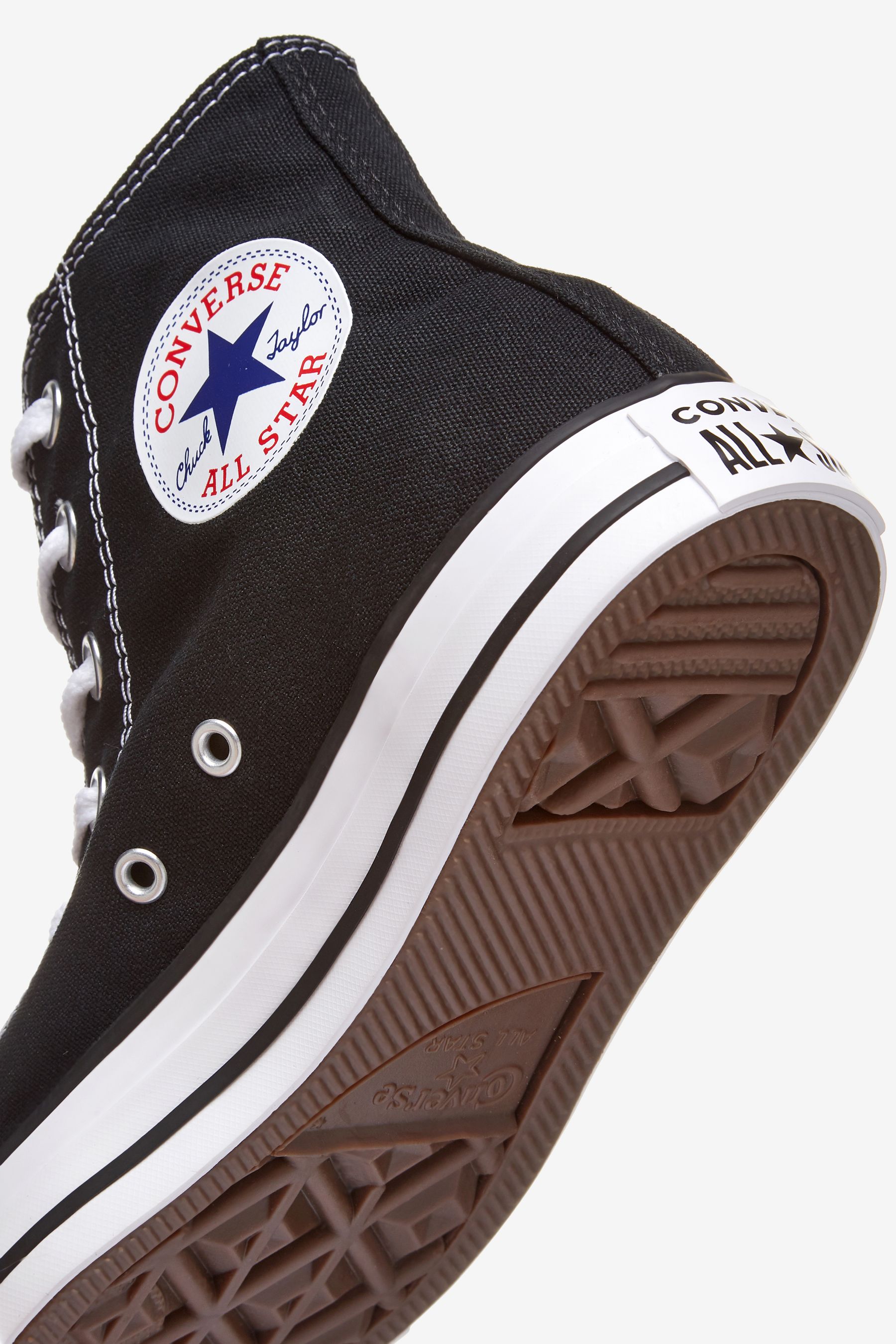 Black and white striped converse high tops best sale