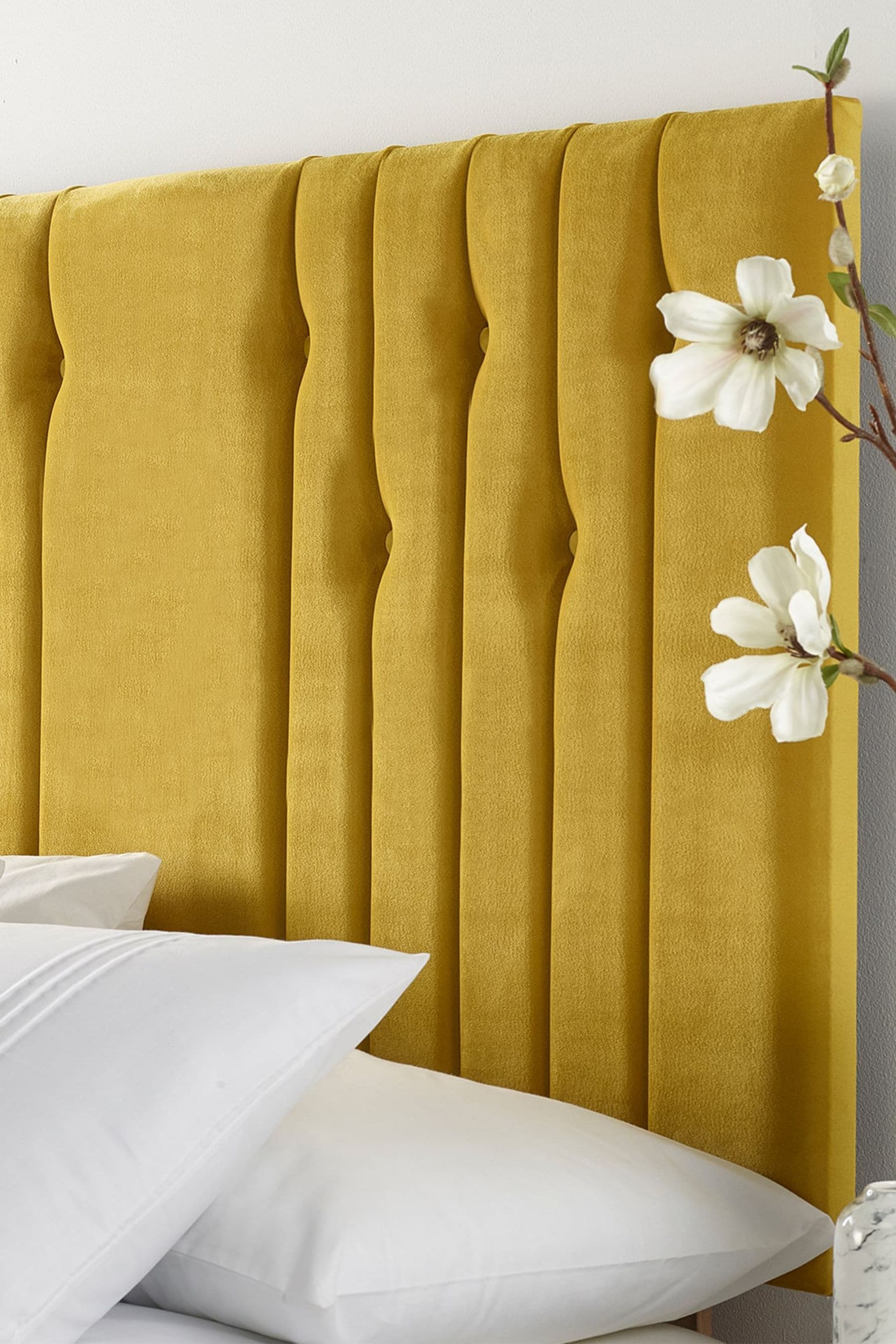 Yellow clearance velvet headboard