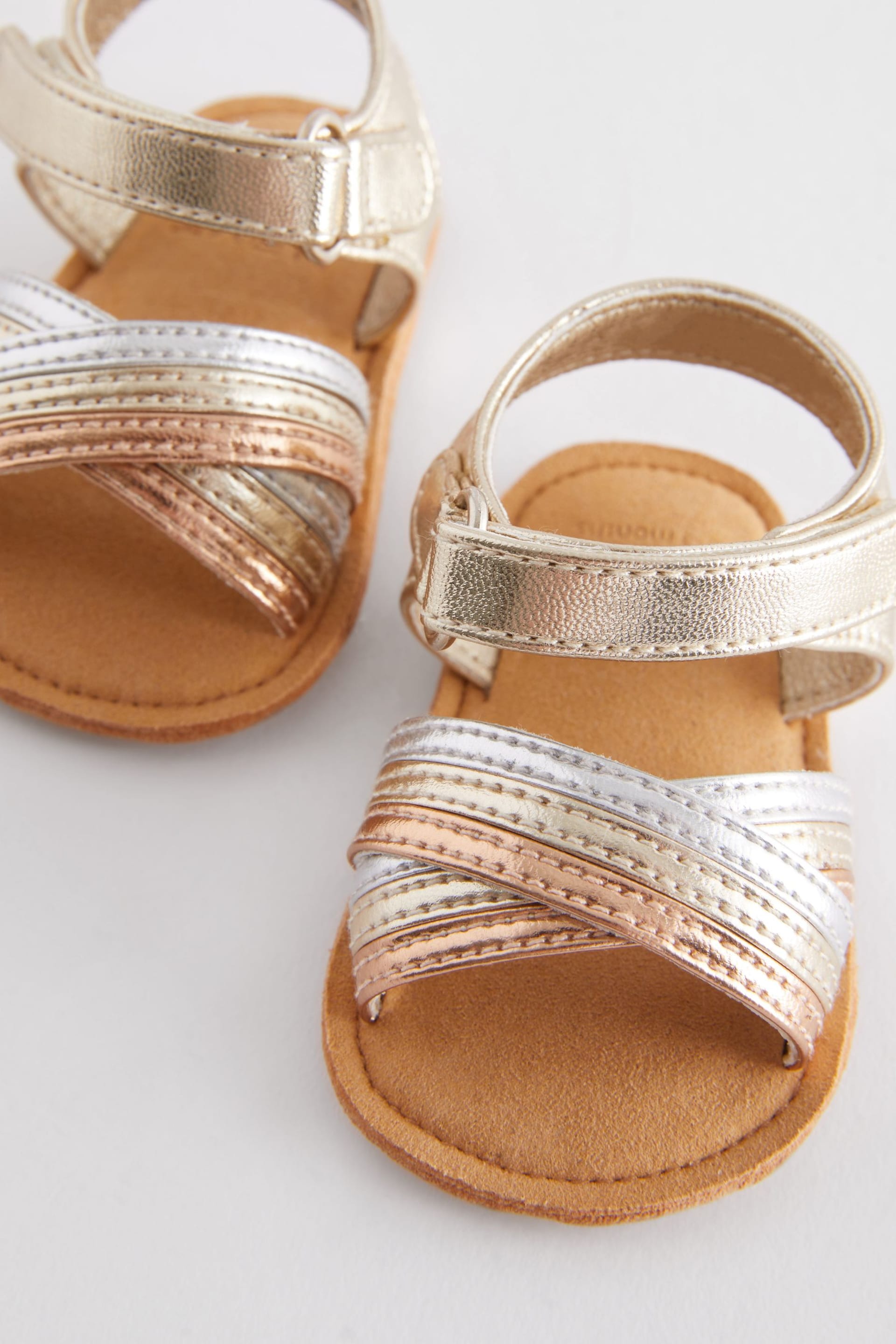Gold Cross Strap Baby Sandals (0-24mths) - Image 4 of 5