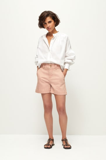 Pink Double Button Denim Shorts