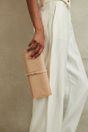 Reiss Natural Regent Raffia Baguette Clutch Bag - Image 3 of 6