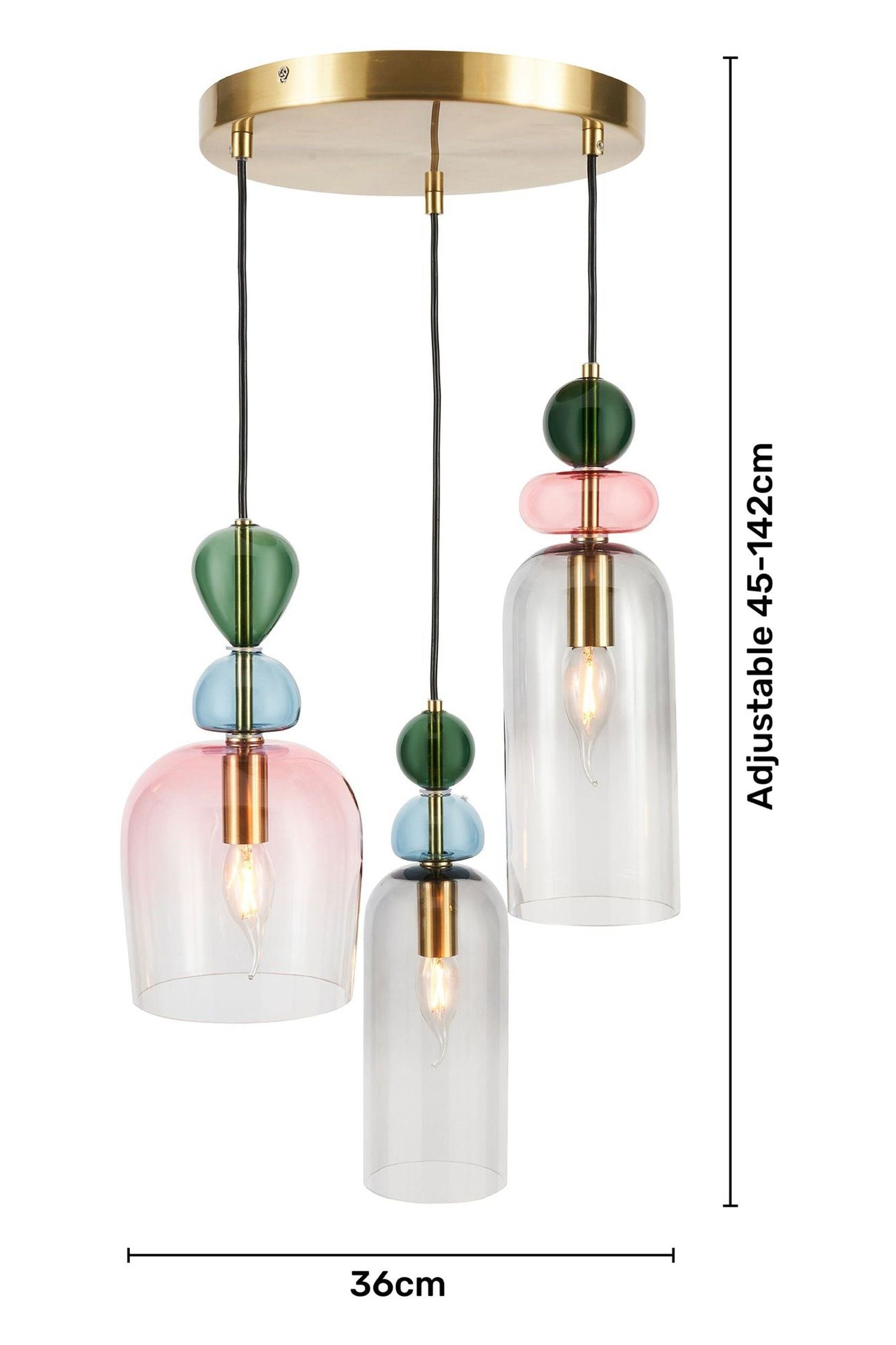 Coloured shop ceiling lights