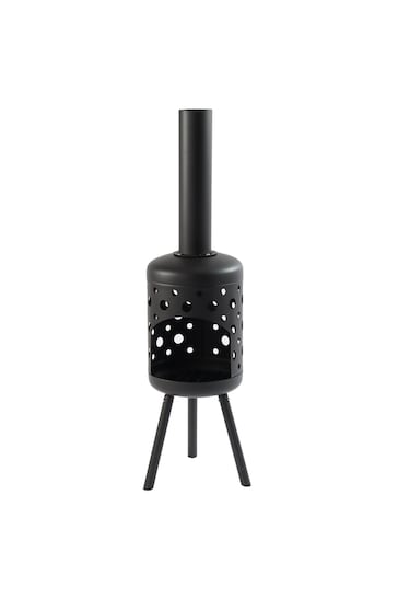 Callow Black Gozo 115cm Tower Outdoor Fireplace