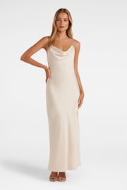 Forever New White Hannah Diamante Strap Satin Dress - Image 1 of 4