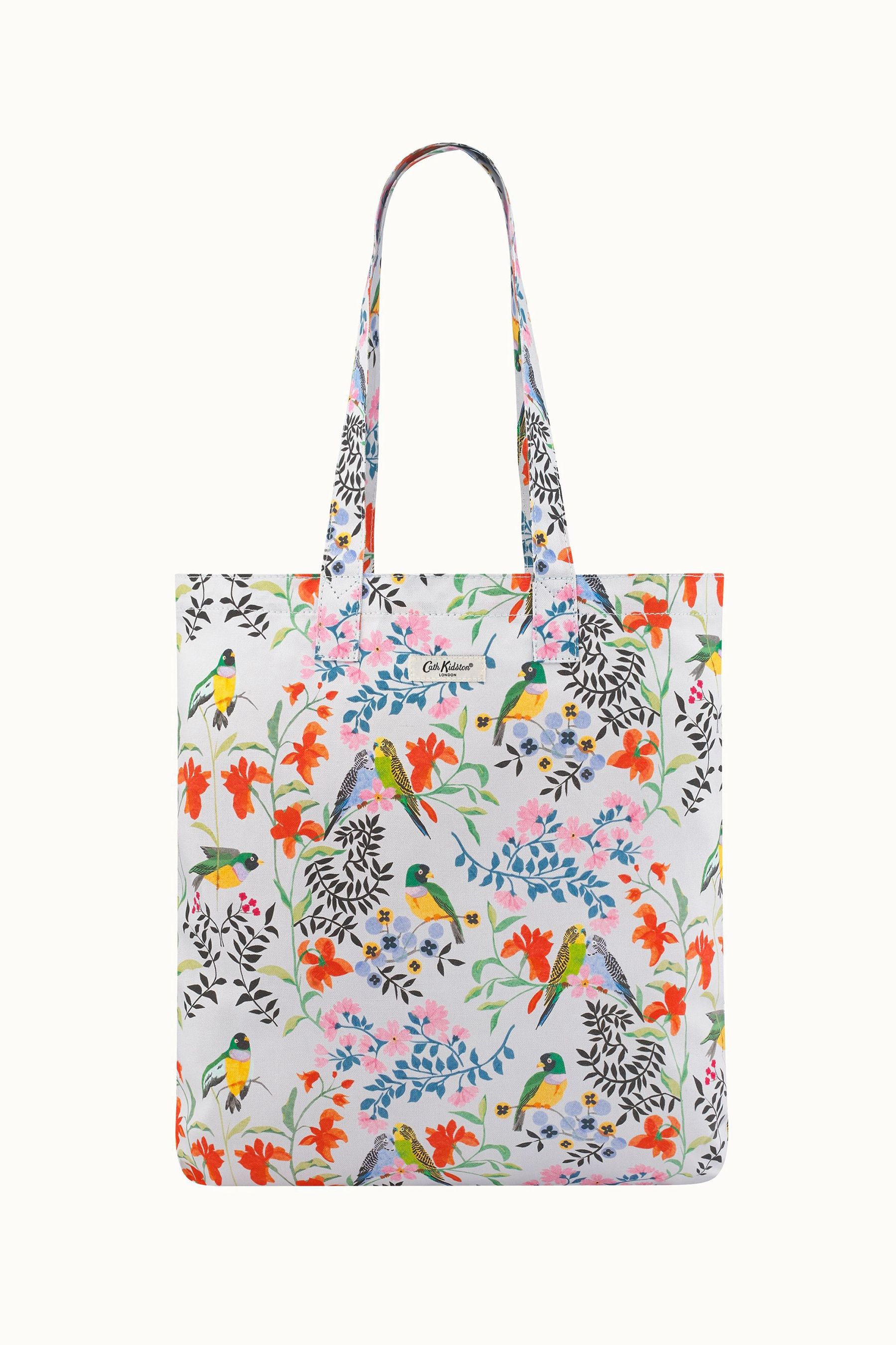 Buy Cath Kidston White Birds Print Large Canvas Tote Bag from Next Luxembourg