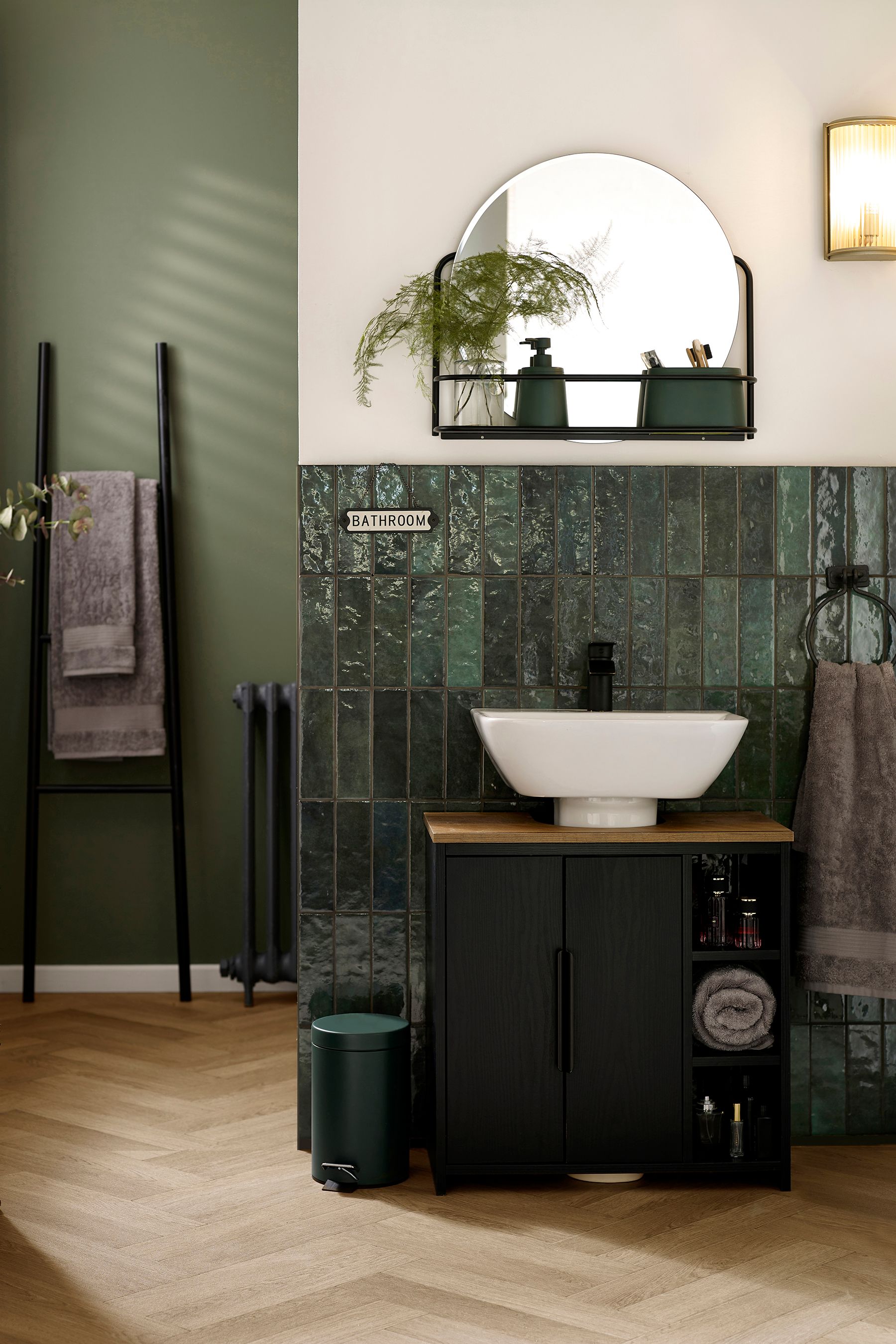 Buy Black/White Bathroom Hanging Sign from Next Ireland