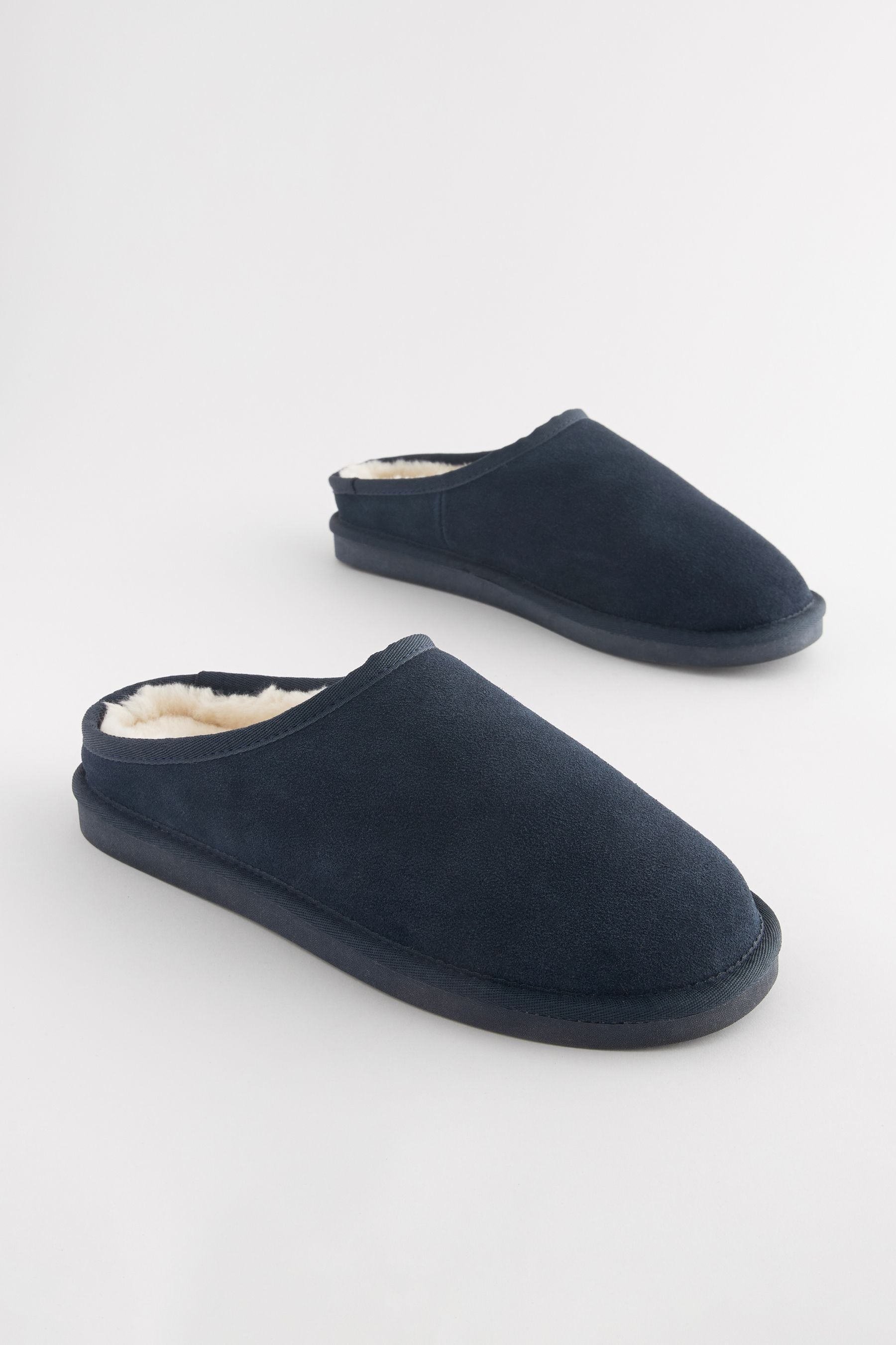 Buy Navy Blue Signature Suede Mule Slippers from Next Oman
