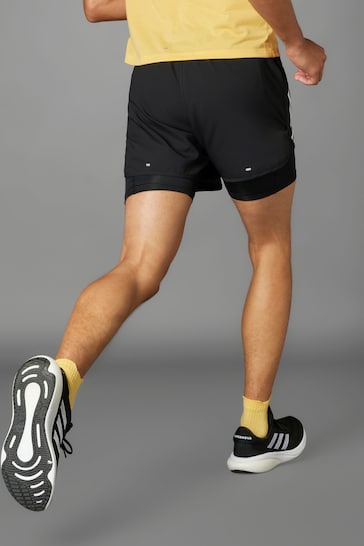 adidas Black Own The Run 2-In-1 Shorts