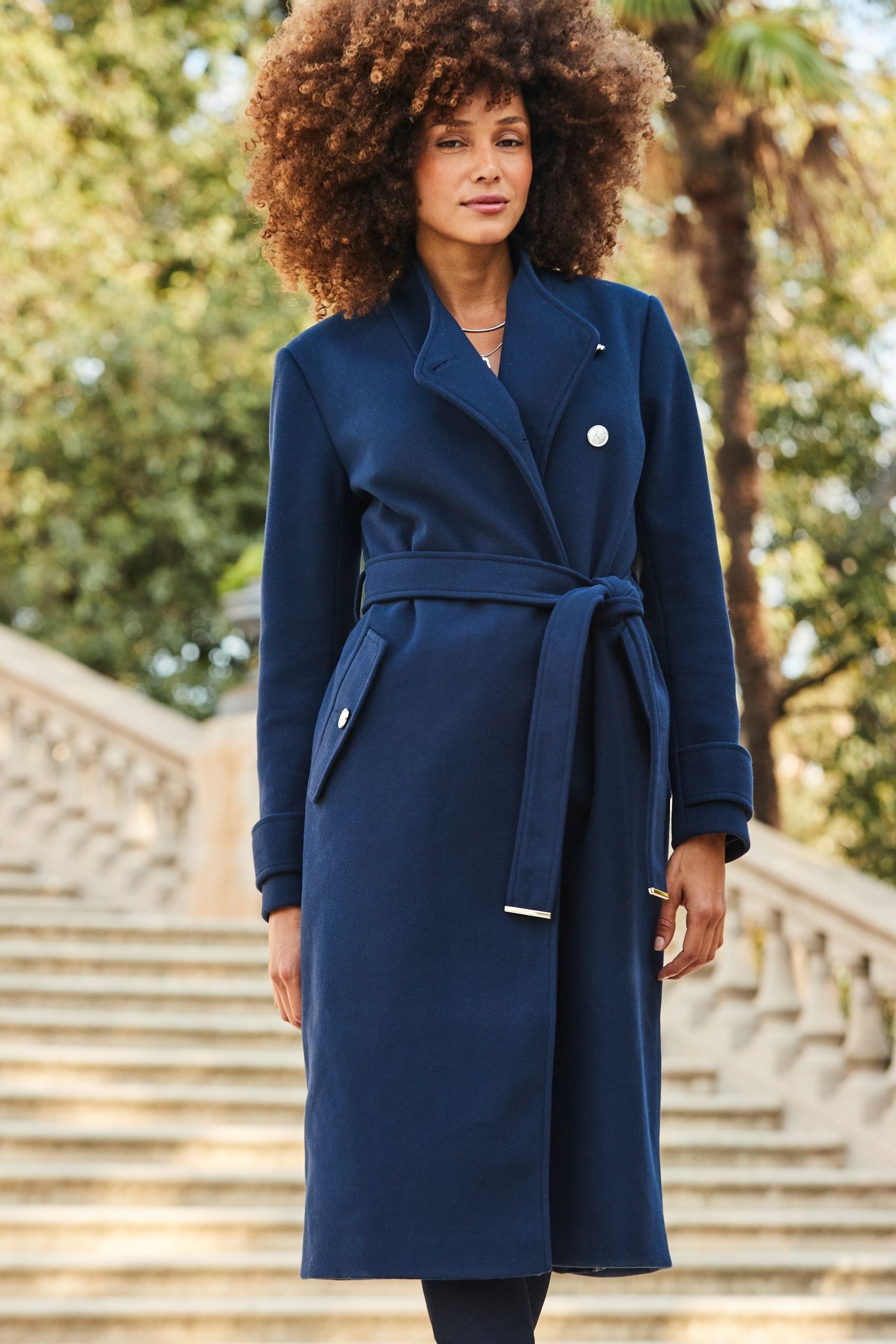 Next navy military coat deals