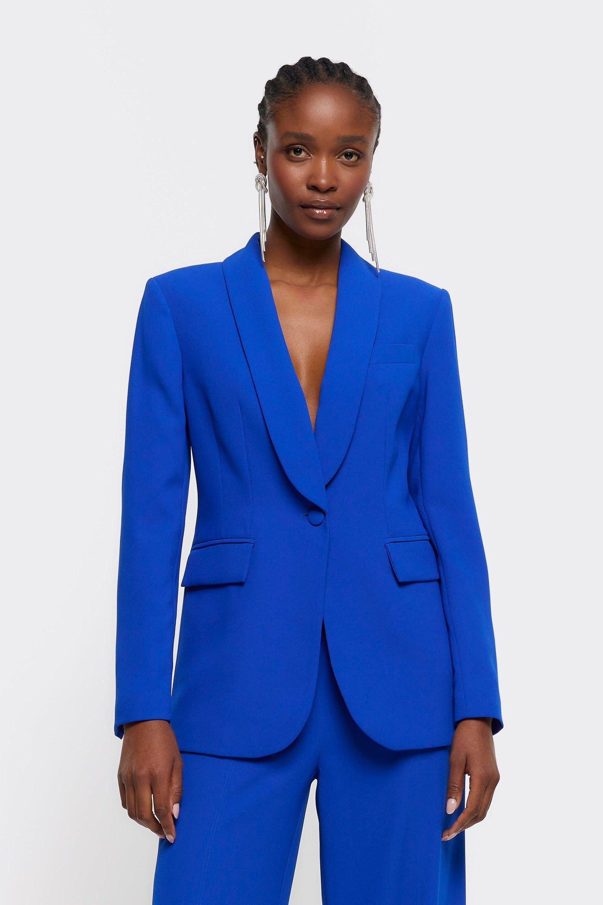 River Island Blue Smart Blazer - Image 1 of 4