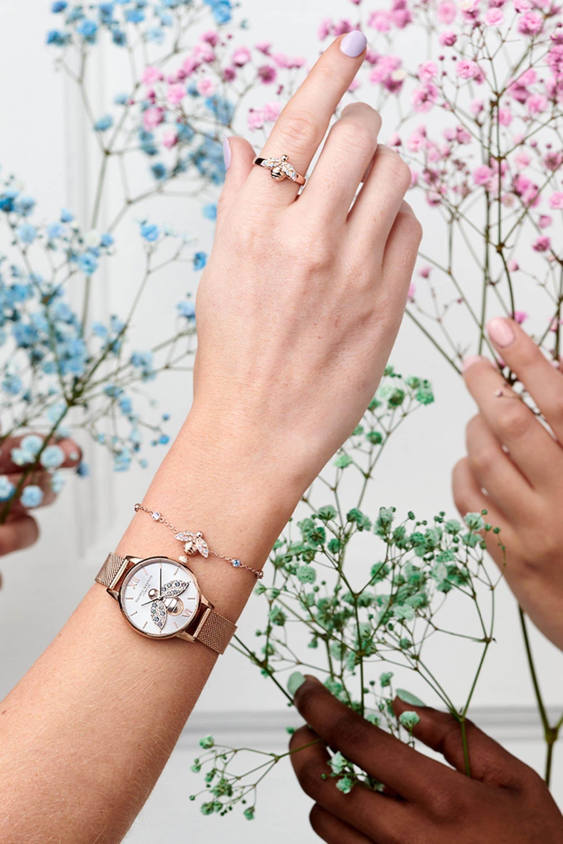 Olivia burton rose gold bee bracelet hotsell