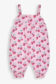 JoJo Maman Bébé Pink Strawberry Print Jumpsuit - Image 1 of 2